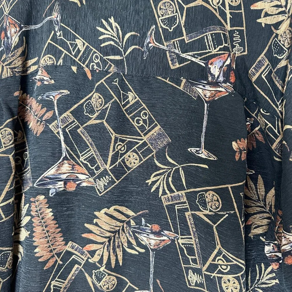 *VINTAGE* Chereskin Hawaiian Martini Cocktail Aloha Tropical Shirt XL 100% Silk - Picture 6 of 7